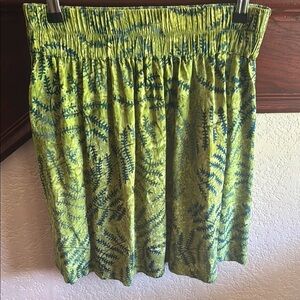 Go Fish Clothing Womens Size Medium Green and Blue Plant Patterned Casual Skirt